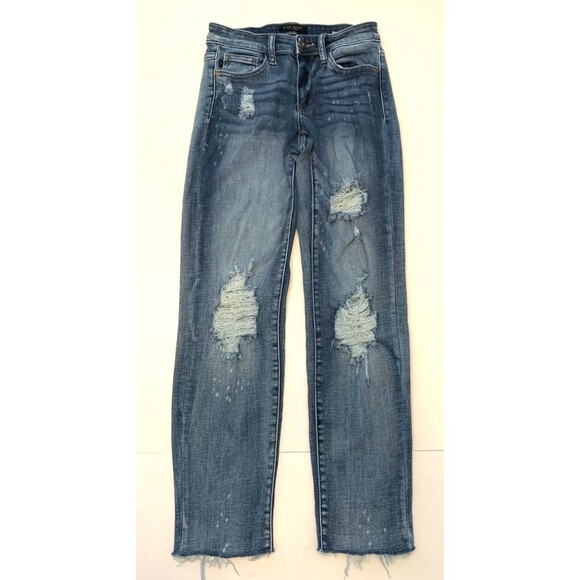 Judy Blue Jeans Womens 1/25 (27x28) Boyfriend Fit Distressed Stretch Y2K Denim - Picture 1 of 9